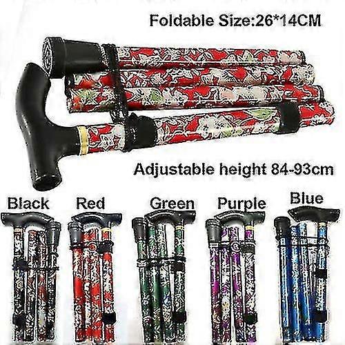 Bastón plegable Bastón floral de aluminio ajustable