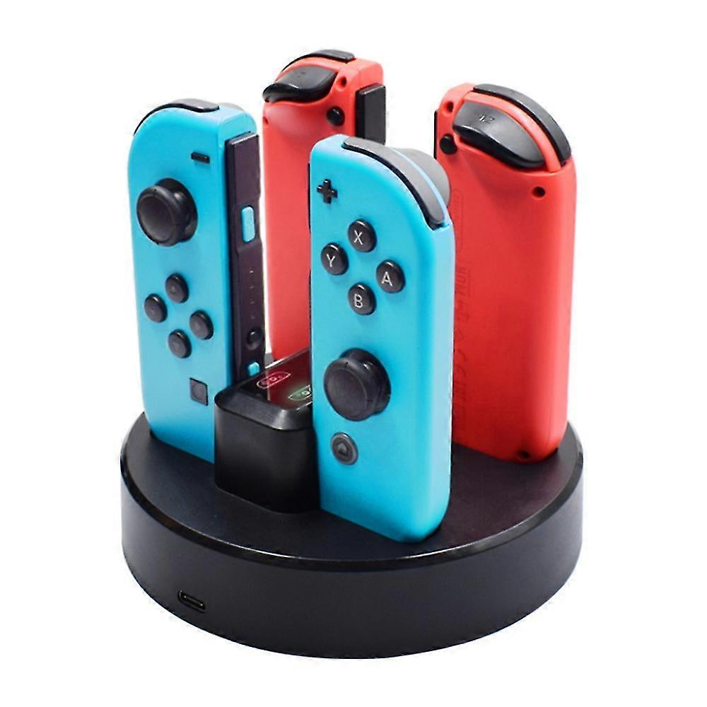 Multifunktionell 4 Laddstation docka för Nintendo Switch Controller