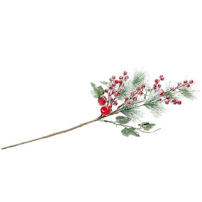 Simulare de Crăciun Fructe de pădure Ace de pin artificiale Fructe de pădure roșii Floare Ramură vitrină Decorațiuni de sărbători Accesorii pentru decorațiuni interioare
