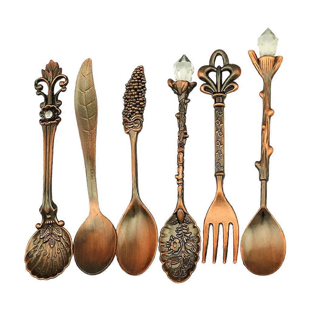 6 PCS Tableware Dessert Spoon Stirring Mixing Sugar Stir Ice Cream Cake Teaspoon