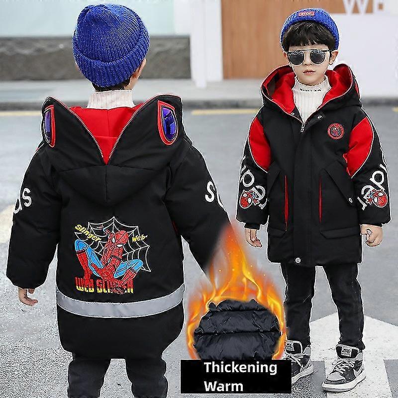 Boy Spider Man Winter Cold And Wind Shield Cotton Coat