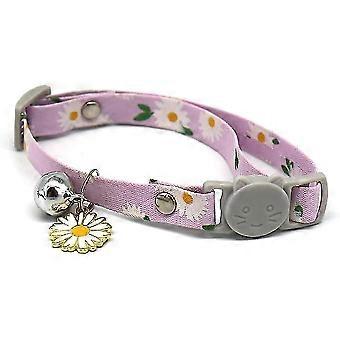 Pet Collar Pet Collar Wear- Flower Pendant Dogs Kitten Collar With Bell Pet Supplies Green (color : Purple)