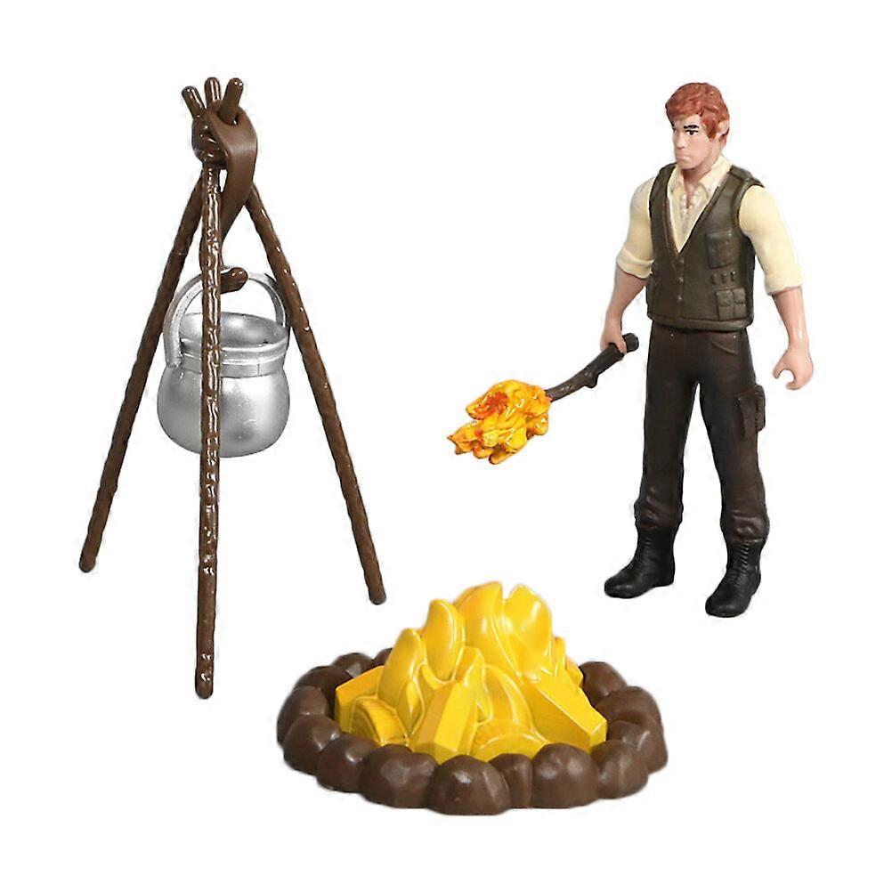 1 Set of Wild Bonfire Model Simulation Dolls Model PVC Adornment (Random Style)