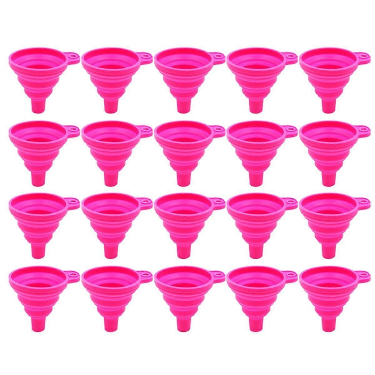 Multifunctional Portable Mini Funnel, Retractable Silicone Folding Funnel for Kitchen,Kitchen Tools,Pink