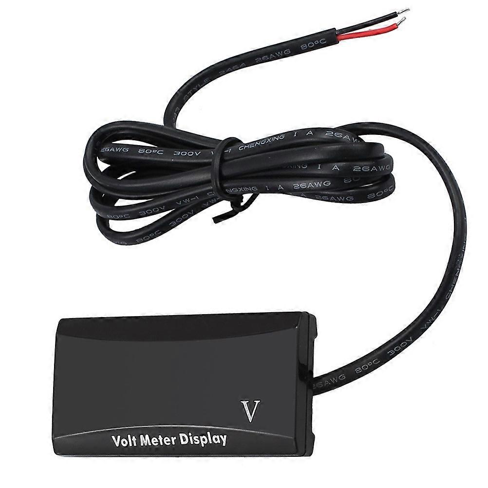 Blue LED Display Voltmeter DC 12V Portable Waterproof  Voltage Gauge Volt Meter for Car Motorcycle (Blue)