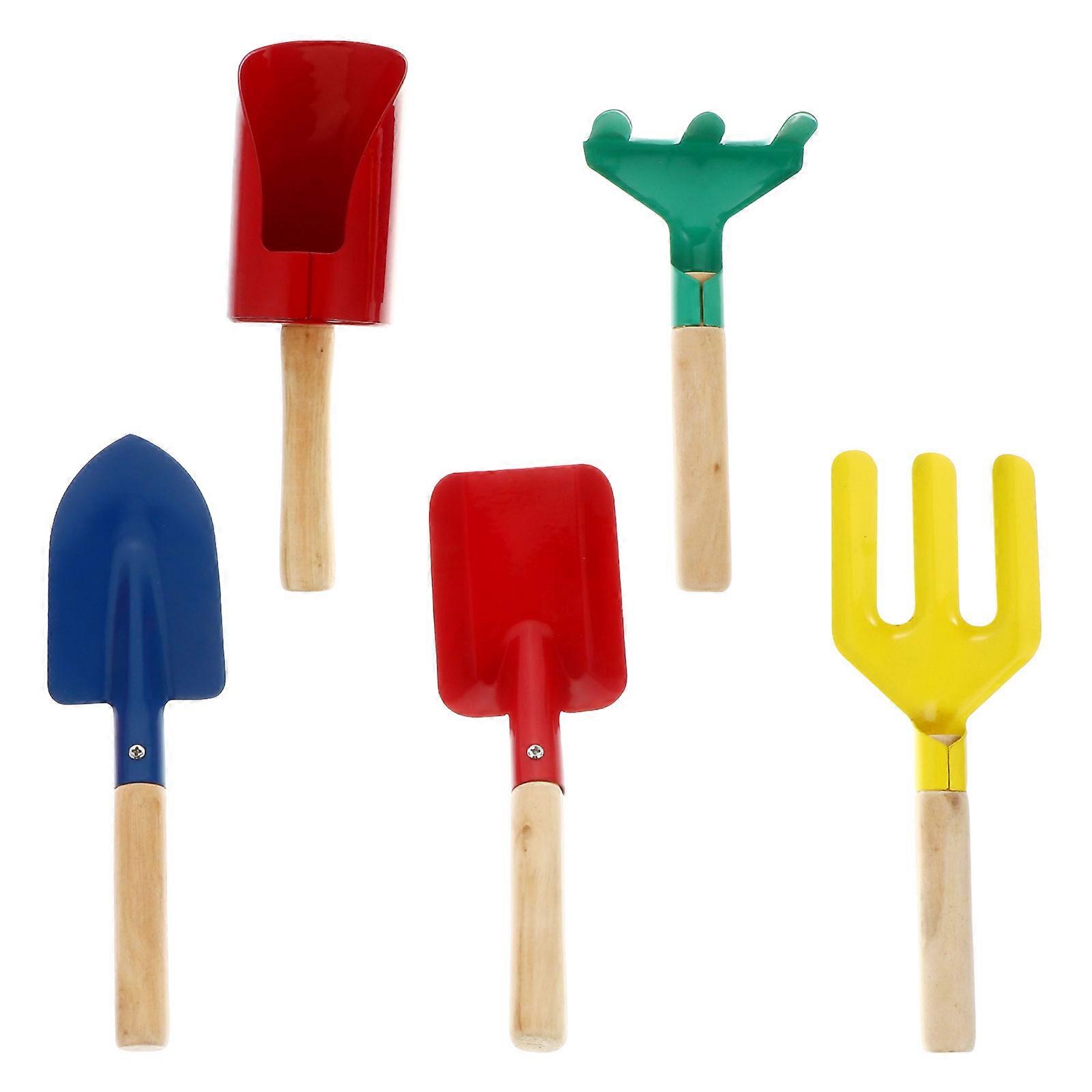 5 kpl lasten puutarhatyökalut rantalelulapiosarja istutustyökalut harava lapsille