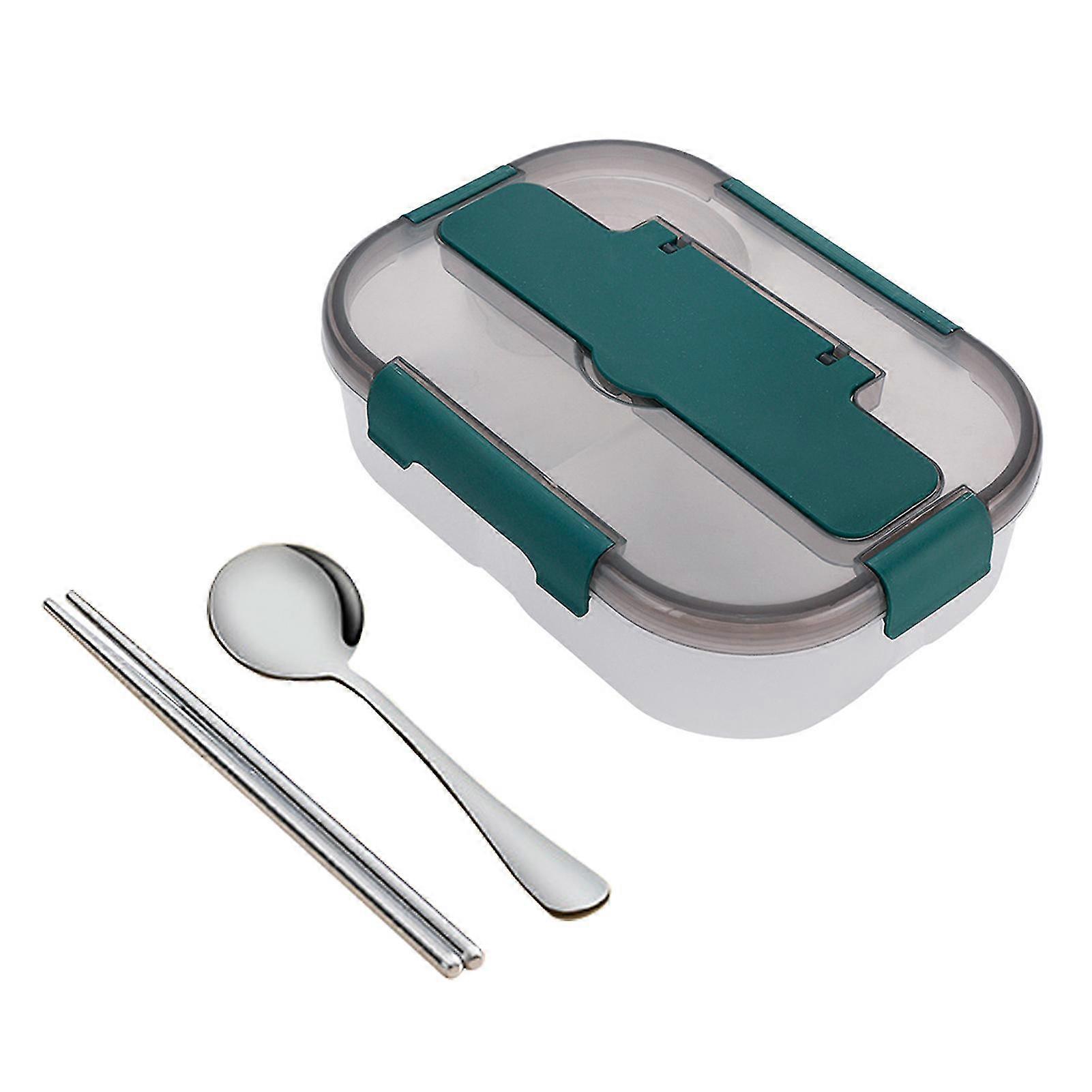 Bento Box Multi-Grid Leak-Proof Snacks Soup Food Storage Box For Kitchen(Green,1Set)