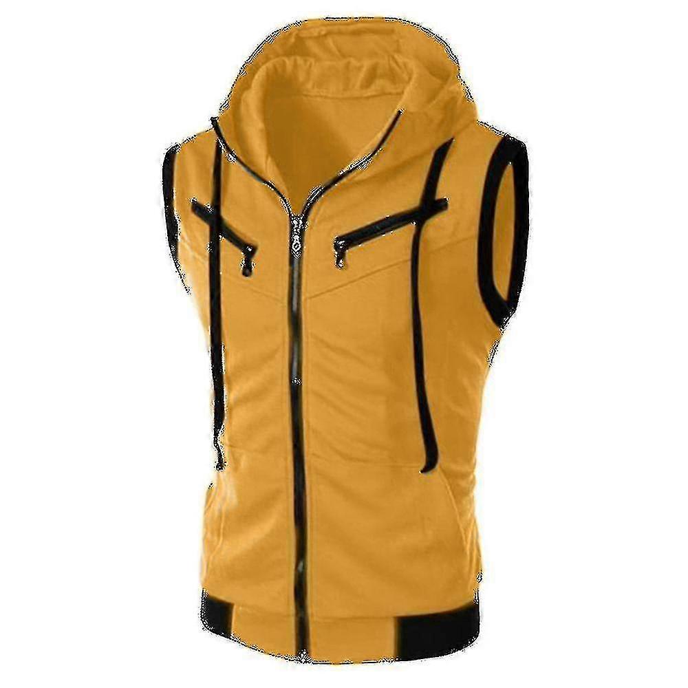 Homens Zip Up Sem Mangas Colete Com Capuz Colete Com Capuz Jaqueta Colete Top gx20241211578