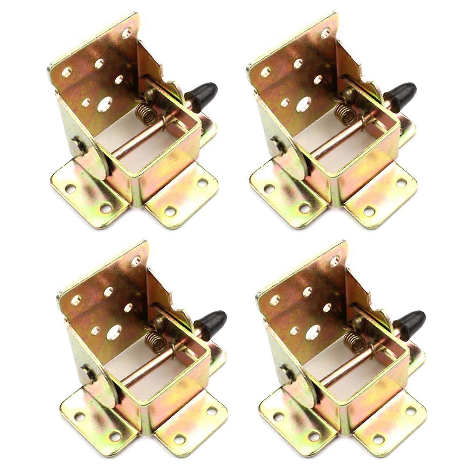 4Pcs Self Locking Hinge Strong Bearing Capacity Iron Folding Hinge Table Leg Brackets Folding Tools JIKAIX
