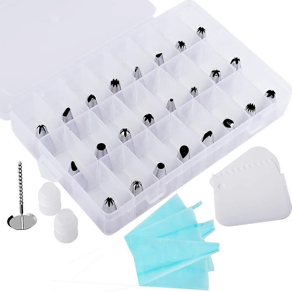 32 Piece Cake Decorating Supplies Tips Kits Stainless Steel Baking Tips