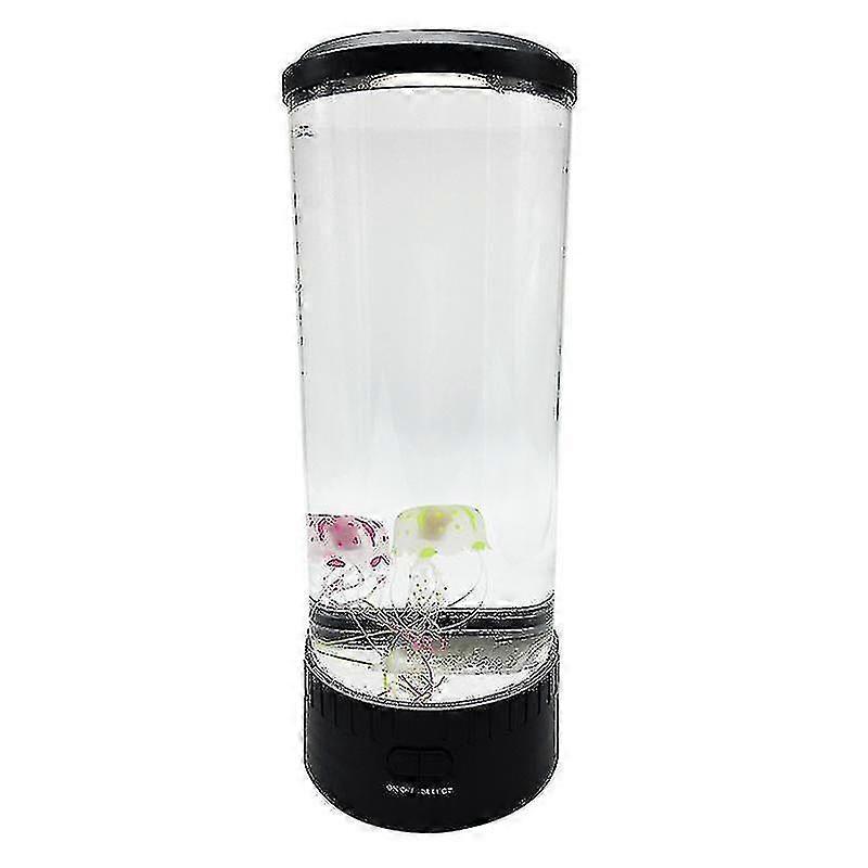 Led Jellyfish Lava Lamp, Usb Electric Mood Round, With 3 Fake Glowing Jelly Fish