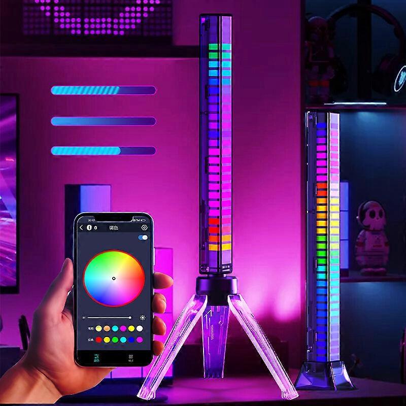 Rgb Light Bar Music Sync Pickup Rhythm Lamp App Control Voice Activated Atmosphere Light Bar For Car Gaming Room