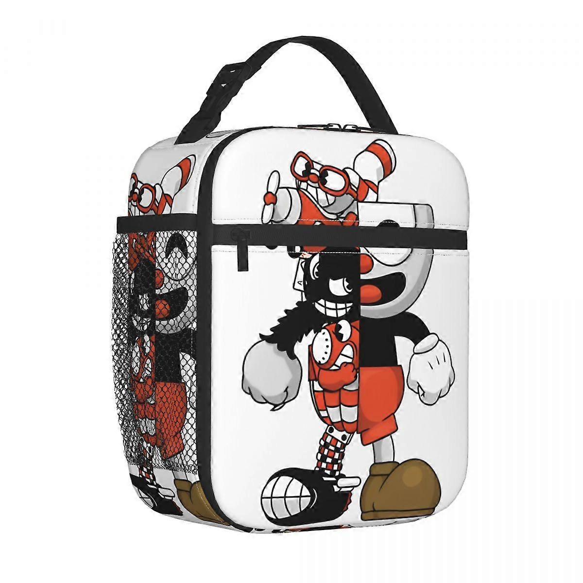 Cuphead Pepper Deal Insulated Lunch Bag Portable Reusable Thermal Bag Lunch Box Tote Office Picnic Girl Boy