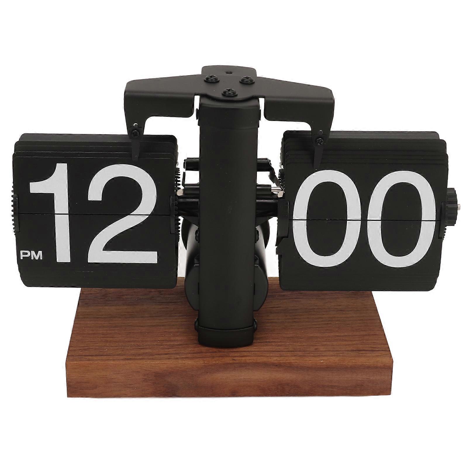 Digital Flip Down Clock Vintage Easy To Read Battery Operated Flip Desk Clock Base Rotating Knob Mechanical for Home