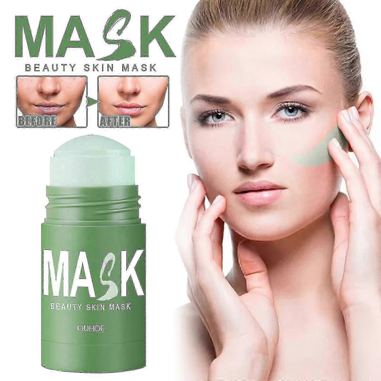 OUHOE Thé Vert Masque Stick Acné Points Noirs Soin du visage Nettoyage en profondeur Resserrement des pores Frottis