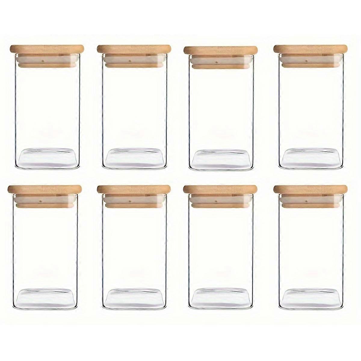Glass Jars with Airtight Bamboo Lids - Snack Candy Storage Jar,Versatile Clear Containers for Candy