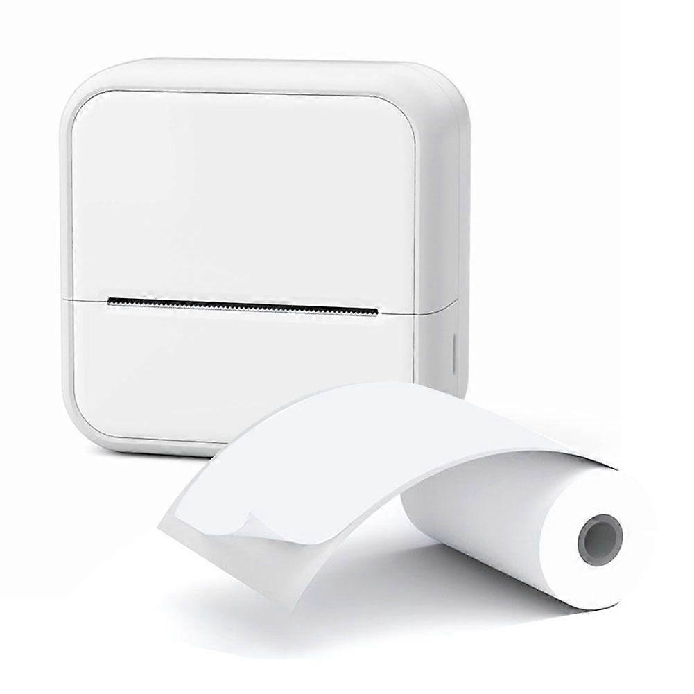 Portable Thermal Printer Mini Printer with Stickers Printer for Notes Journal DIY Kids Gift White
