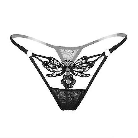 Women's Sexy Butterfly Flower Lace See Through Low Rise G-String Briefs Panties