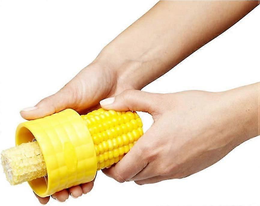 Cob Corn Stripper Peeler Kitchen Tool Corn Slicer, Yellow