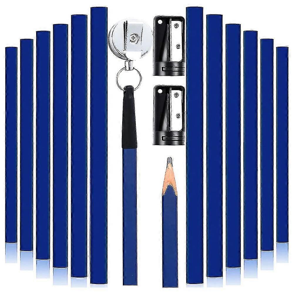 Carpenter Pencils 14pcs Octagonal Construction Pencils Set ,blue