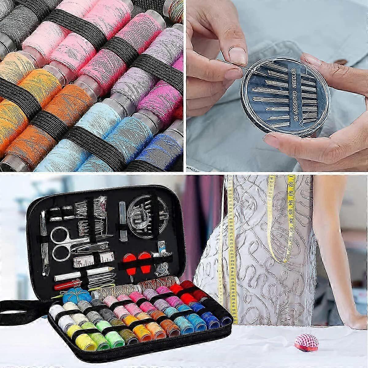 Sewing kit with 24 different thread colors - Many accessories - 98 parts multi-color