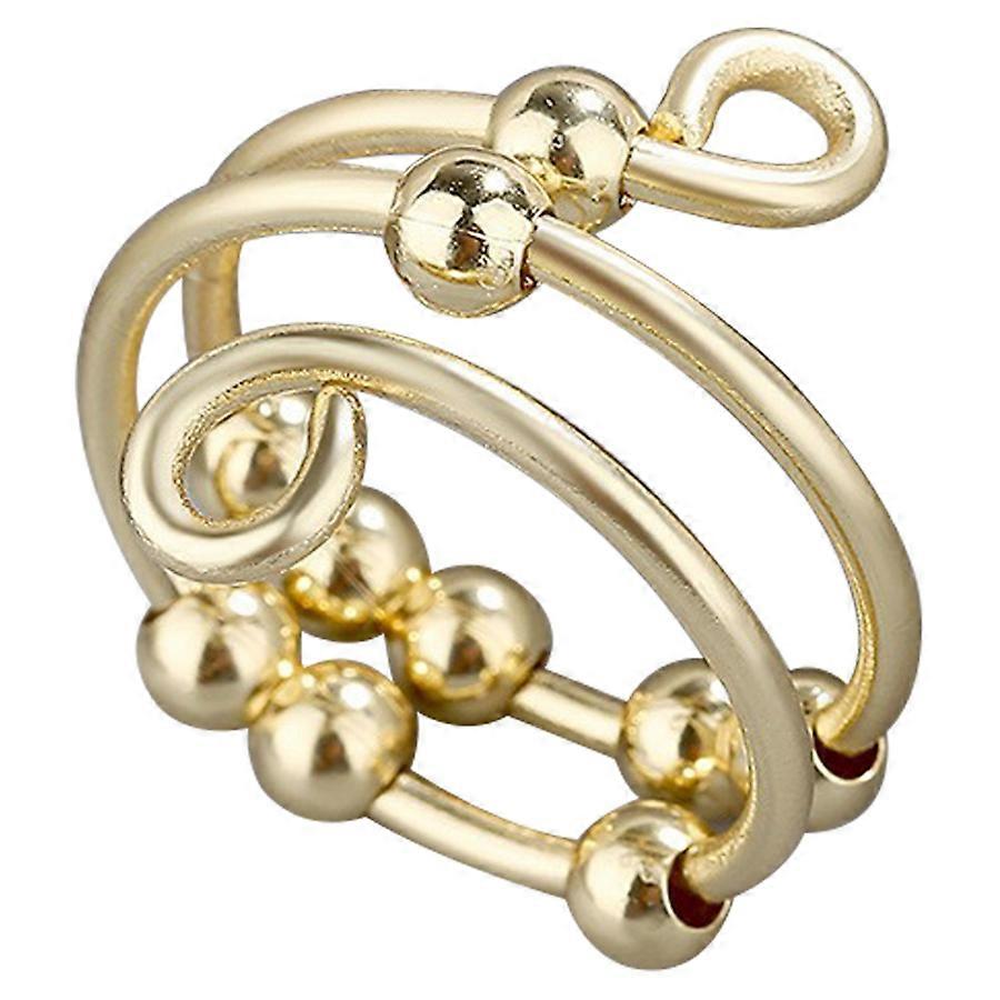 Chic Gold Adjustable Double Layer Open Ring for Women, Unique Design