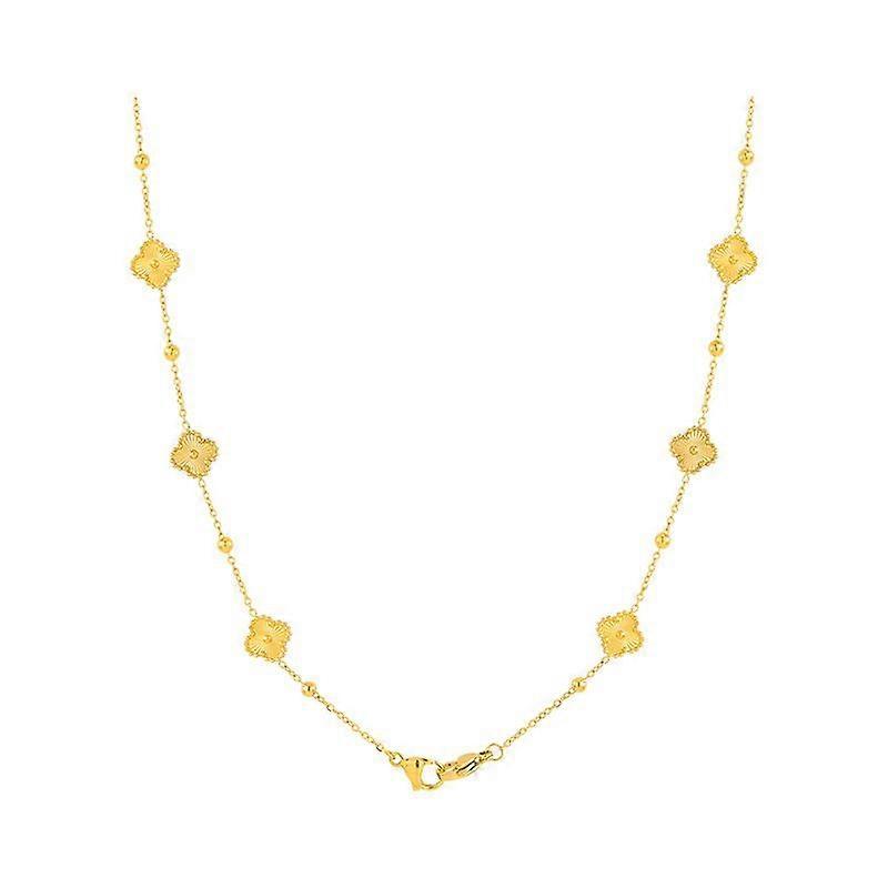 Retro Chain Small Fragrant Wind Flower Piece Four-Leaf Clover Glass Gem Glasses Chain