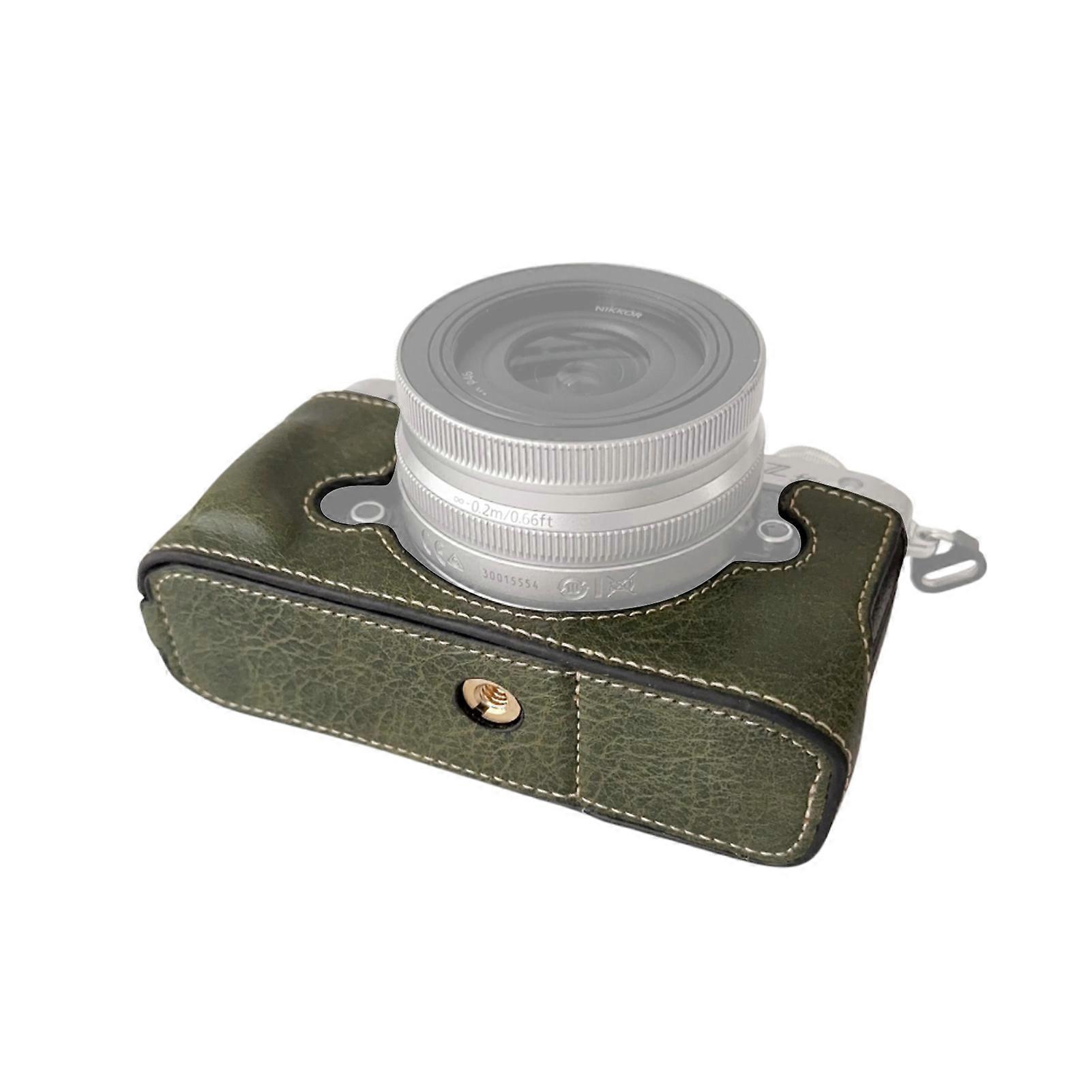 Portable Camera Protective Case Retro Style Camera Case Holder Carry Bag Bottom Opening Design with Shoulder Strap Replacement for Nikon Z fc Camera