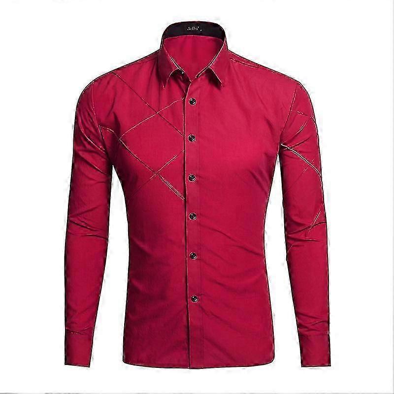 Camicia Slim Fit Uomo Casual Button Down Colletto Camicie Manica Lunga Regular Fit Tops
