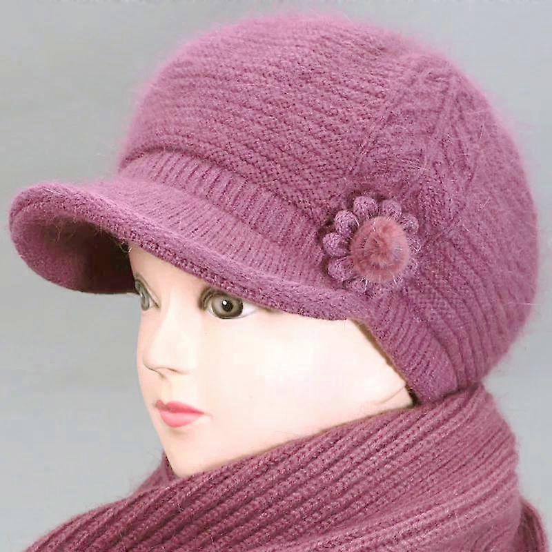 Hat Women's Winter Warmth and Thick Velvet Old Lady Rabbit Woolen Hat Mother Hat