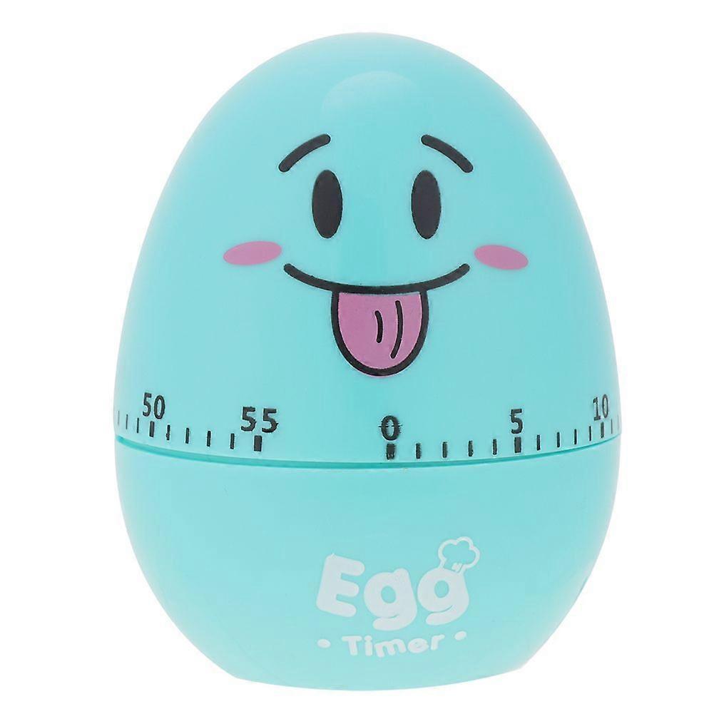 Plastic Cartoon Cute Egg Manual Timer Kitchen Cooking Tool 55 Minutes Mechanical Alarm Blue