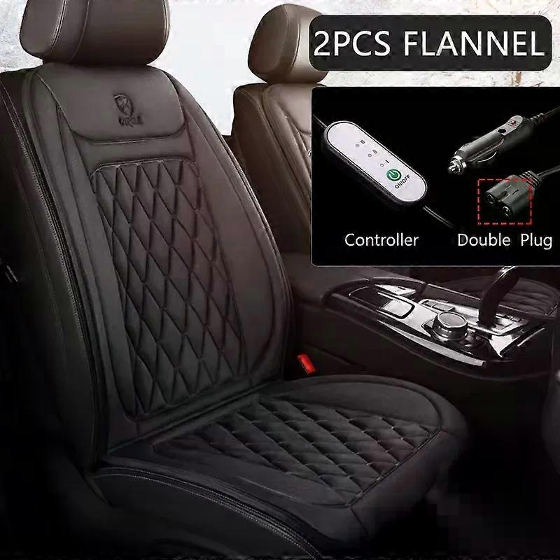 12V Heated Car Seat Cushion Cloth/Flannel Car Seat Heater Winter Warmer Seat Heating Car Accessories Heating Pads Set Universal
