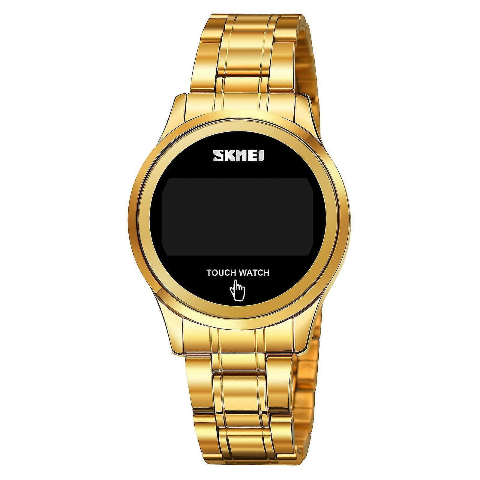 Skmei 1737 Dial Digital Display Touch Electronic Watch Gold