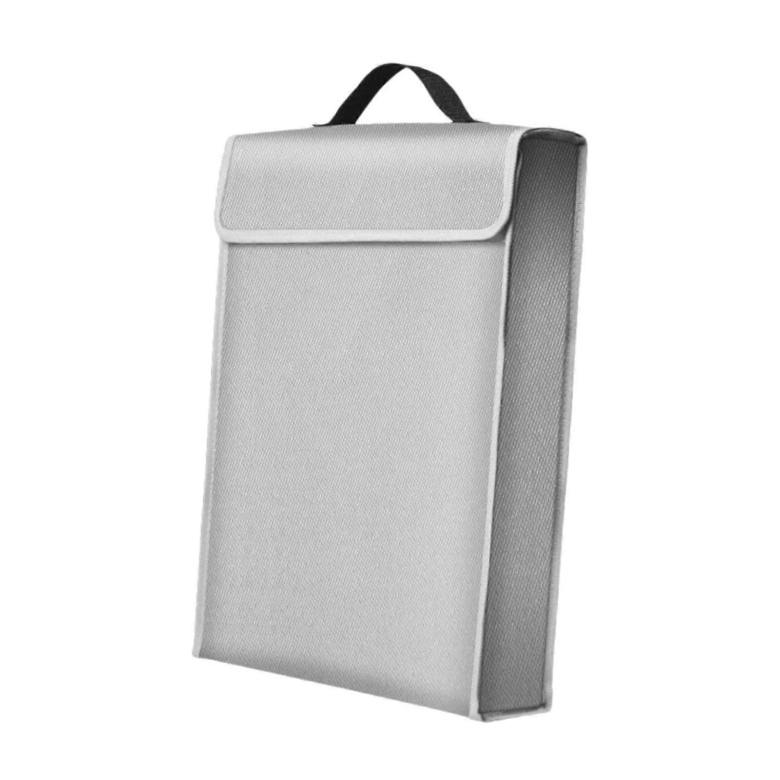 Fireproof Document Bag Organizer Protector Travel Versatile Storage File Bag Silver