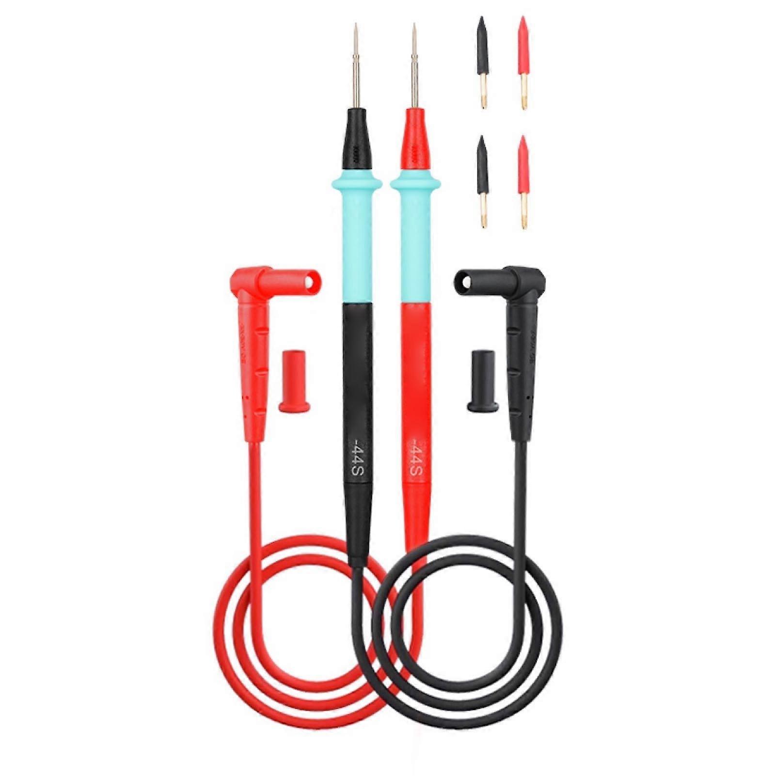 Risegun Multimeter Probe Kit Digital Test Pen Line Electrical Tester Supplies Copper Needle Thin Pointed Tip 20A 100CM