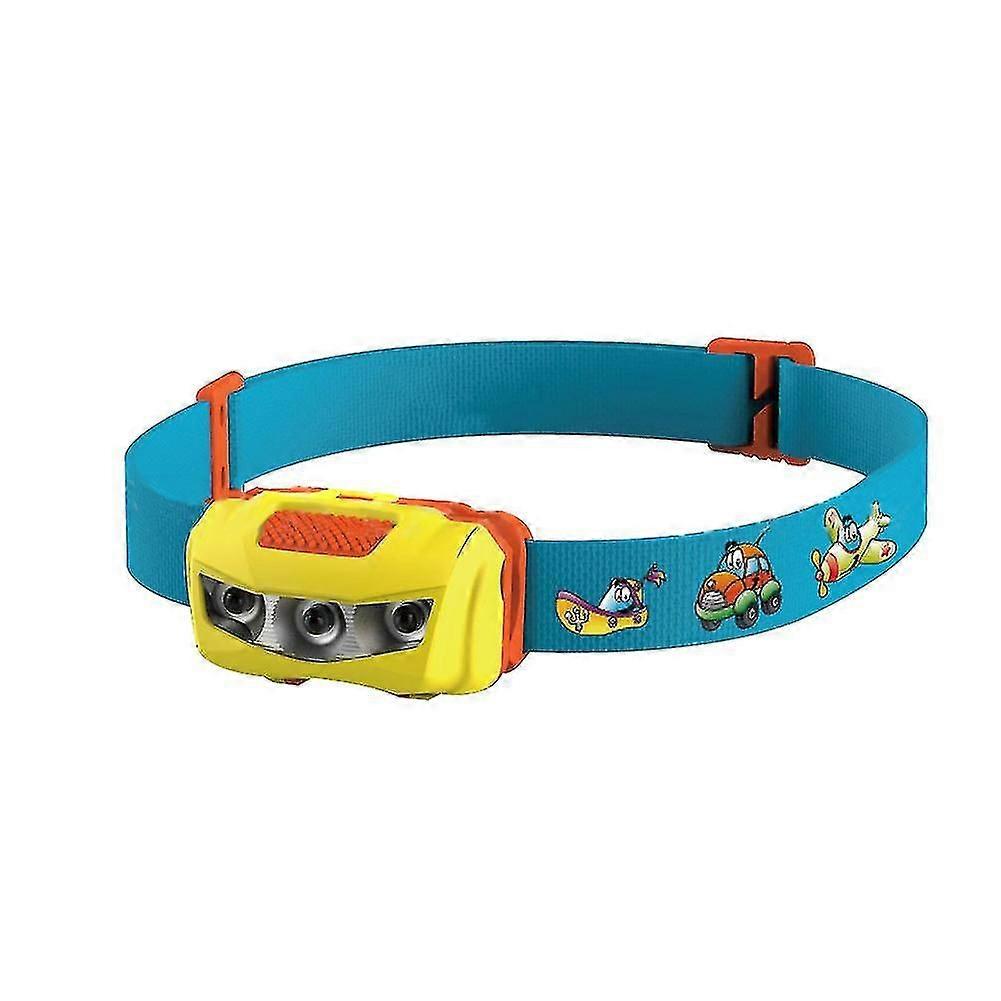 Child Led Headlamp Battery Powered Flashlight Kid Headlight For Camping Hiking(Blue)