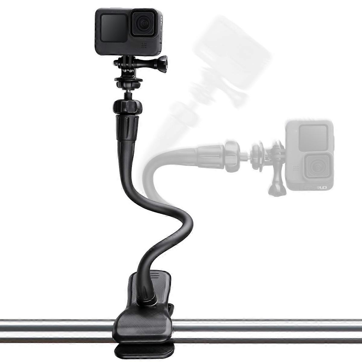 Flexible Arm Desktop Rod Action Camera Phone Holder Stand(Black)