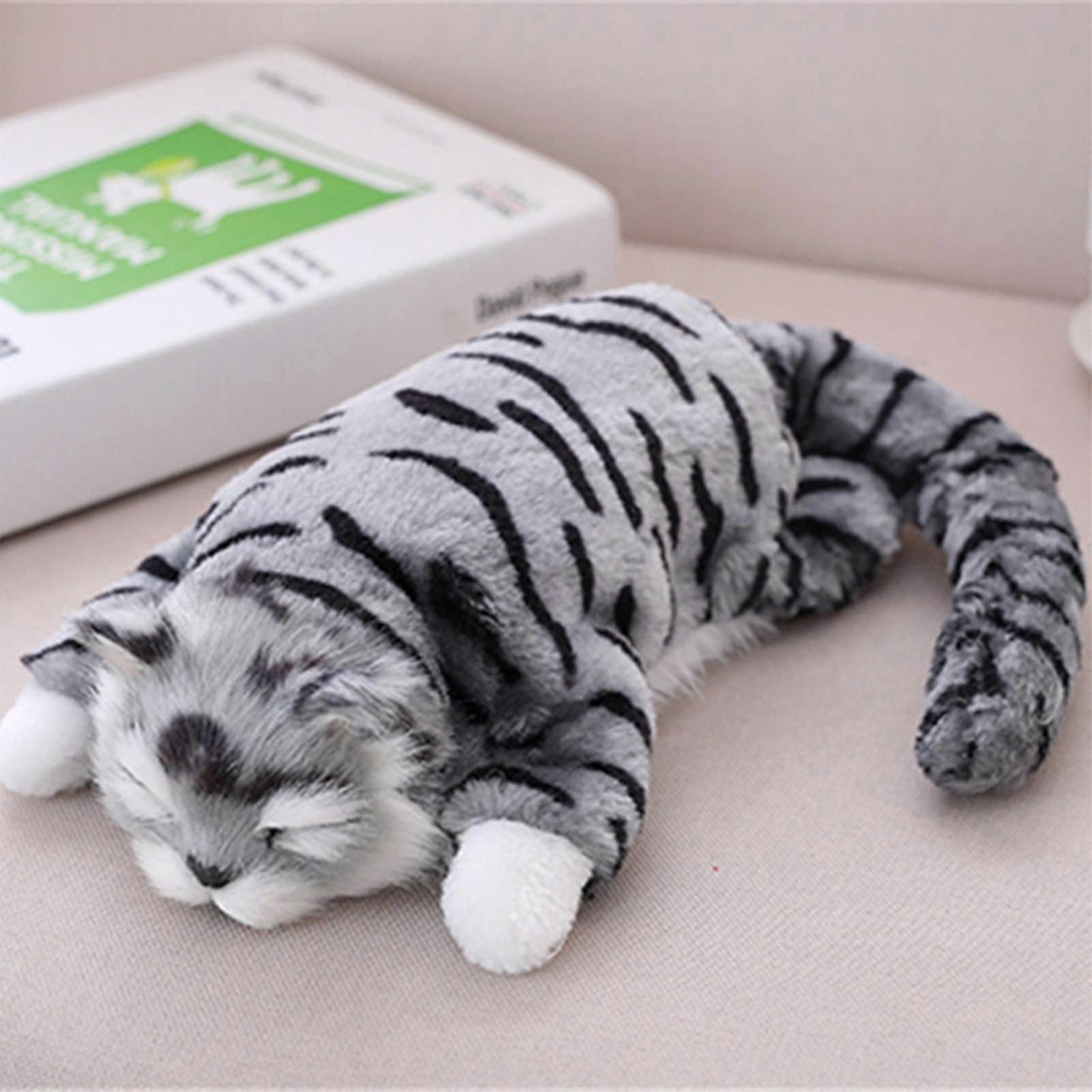 Electric Rolling Cats Sleeping On Its Back Cats Simulation Children's Electric Plush Toys Will Scream Will Roll Over The Simulation Cats