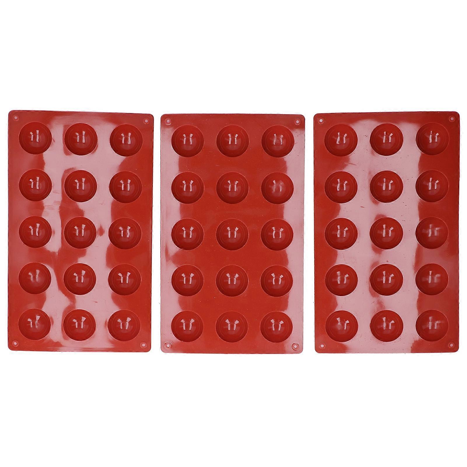 3Pcs 15-Hole Hemispherical Silicone Cake Mold, Food Grade Dessert Bakeware