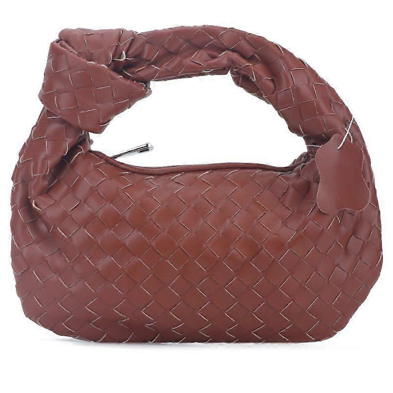 Vävd Läder Hobe Dumpling Väska Middag Handväska För Kvinnor Handväska Hobo Väska Knuten Vävd Sommar Clutch Väska