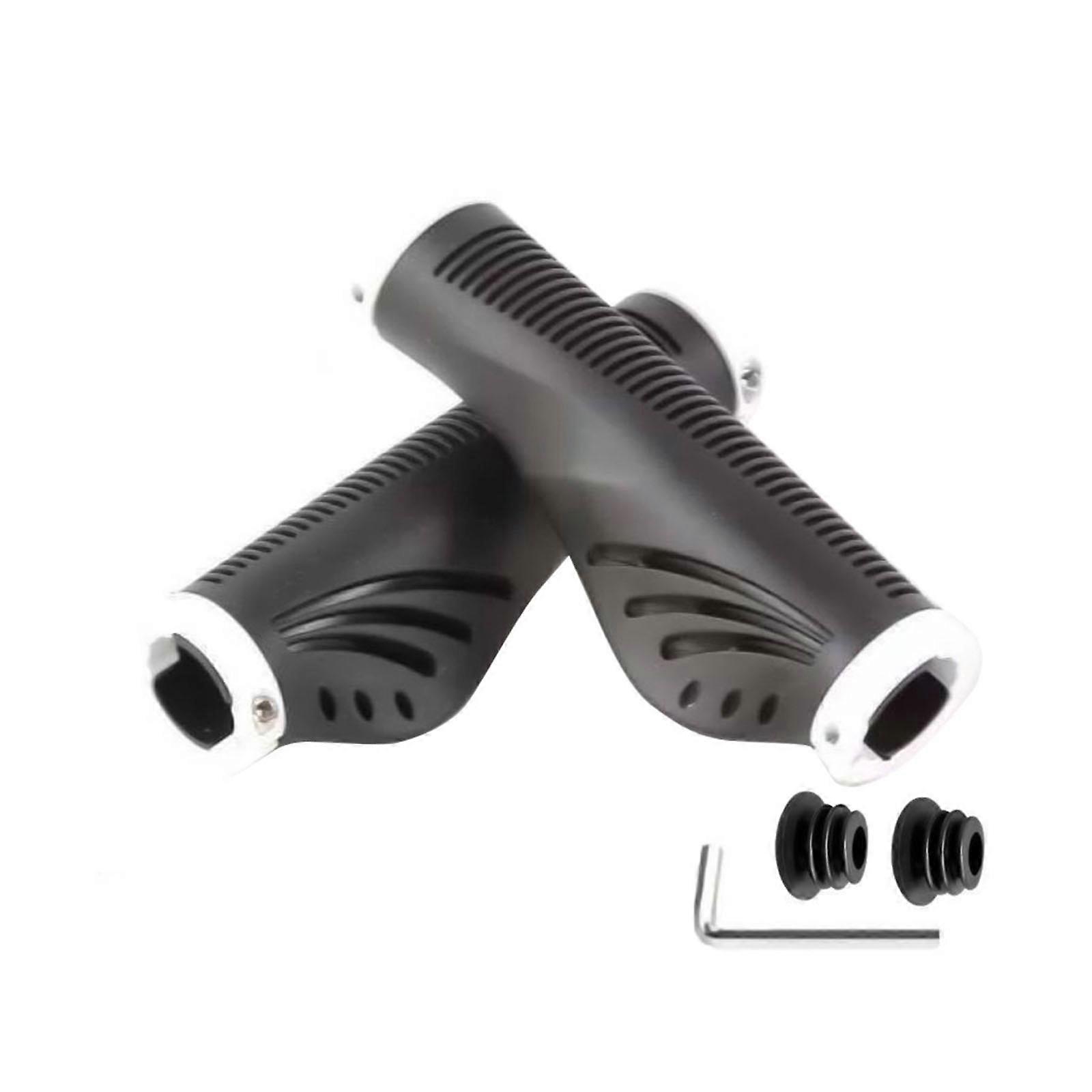 Bilateral Locks Mountain Bikes Handlebar Grips Nonslip Cycling Handlebar Sleeve Comfortable Bicycles Handle Grips White