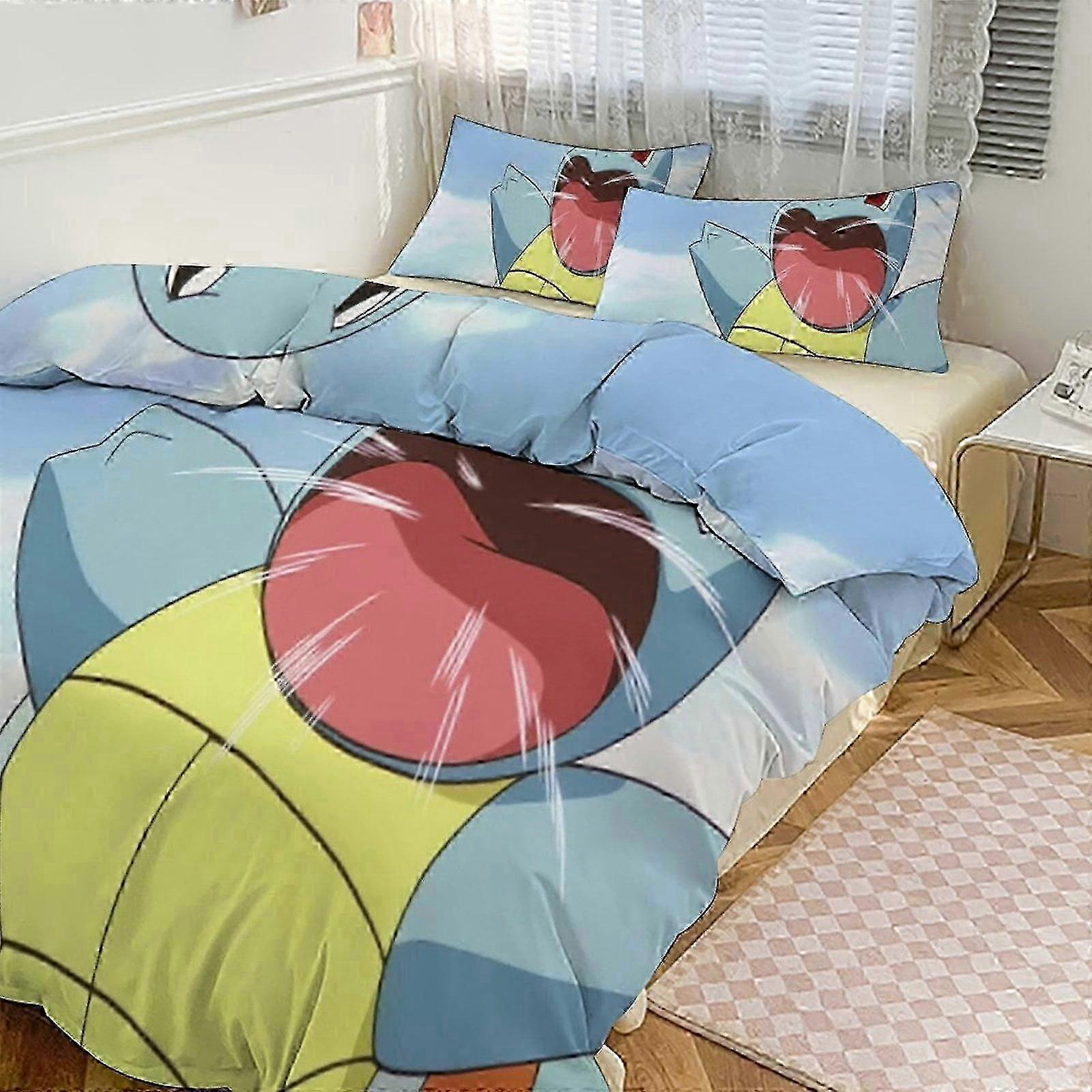 o2538 Lençóis de Cama Squi_rtle Conjunto de Cama com Estampa de Padrão Conjunto de Edredom Cove3 Peças Capa de Colcha e Fronhas para Mulheres Homens Adolescentes (1 Capa de Edredom e 2 Pil
