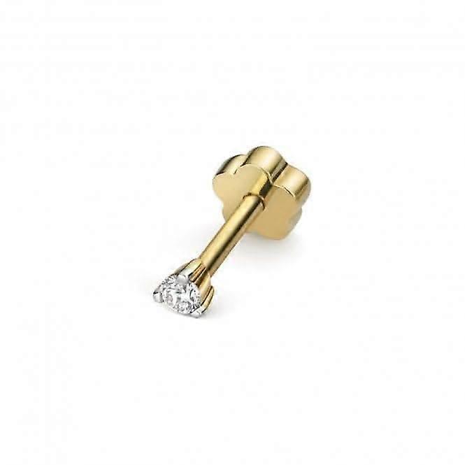 Diamond Jewellery 9ct Gold Diamond Cartilage 3Claw Single Stud ED909