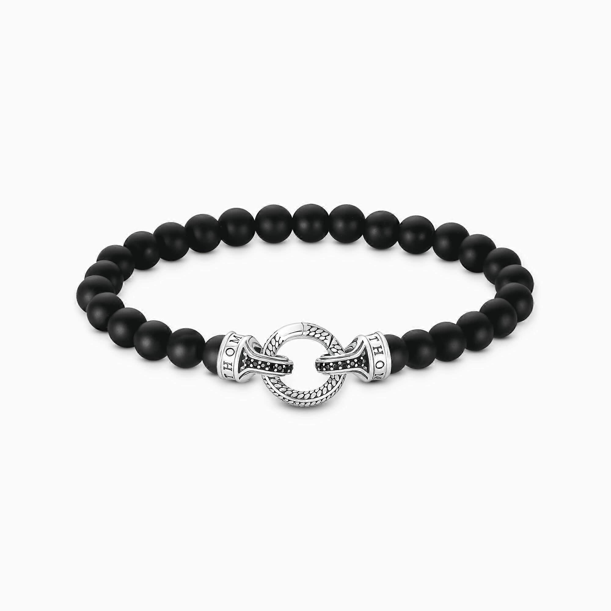 Sterling Silver Black Obsidian Beaded Bracelet A2191-705-11