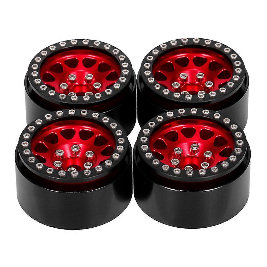 4x 1.9" Beadlock Wheels Rims Set for Axial SCX10 II 90046 Redcat Accs