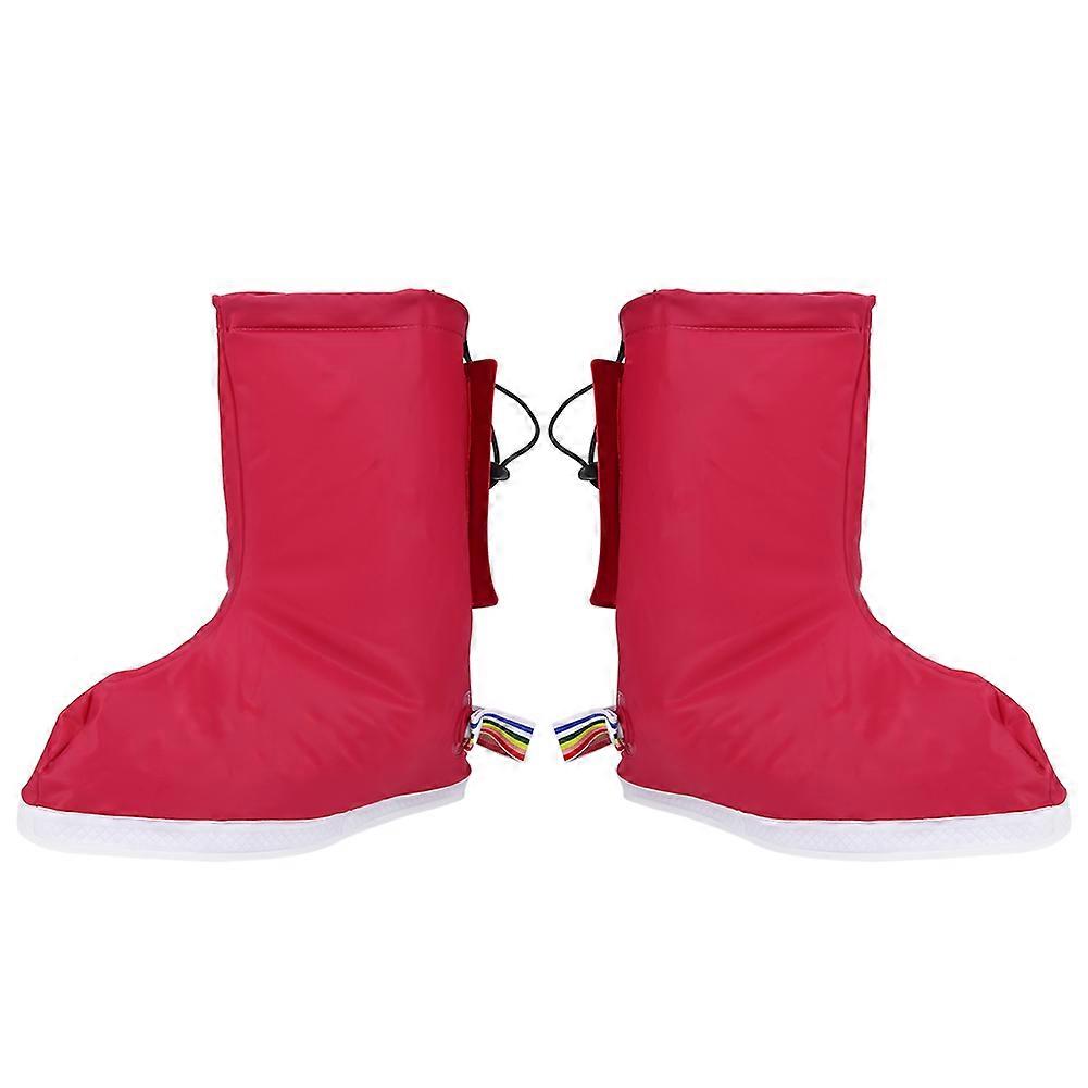 أحذية أحذية المطر المقاومة للماء في الهواء الطلق تغطي ملحقات الأحذية (أحمر)