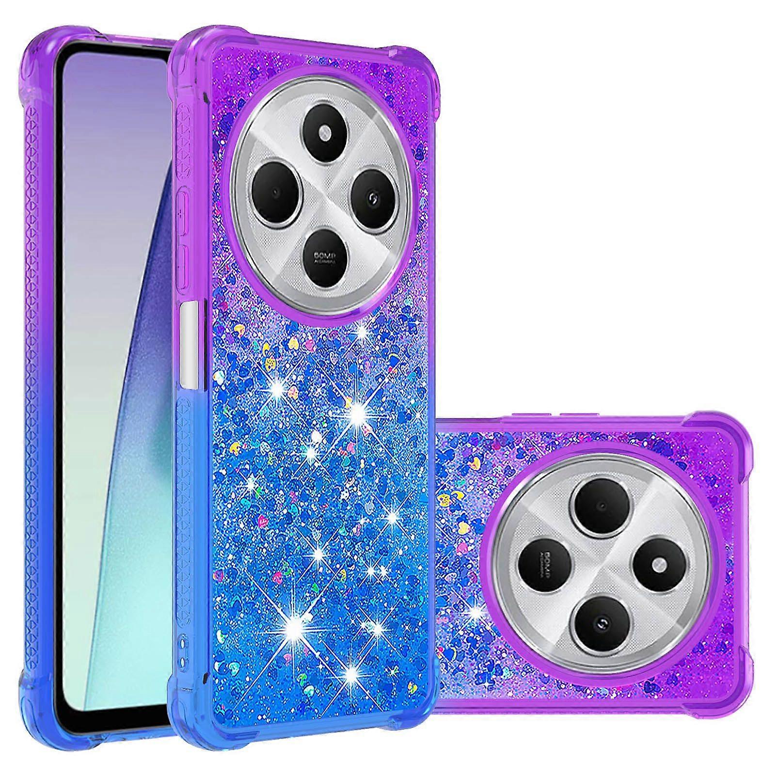 Case for Xiaomi Redmi 14C Liquid Glitter Funny Bling Shiny Crystal Flowing Sparkle Moving Cover Clear Bumper Compatible with Xiaomi Redmi 14C
