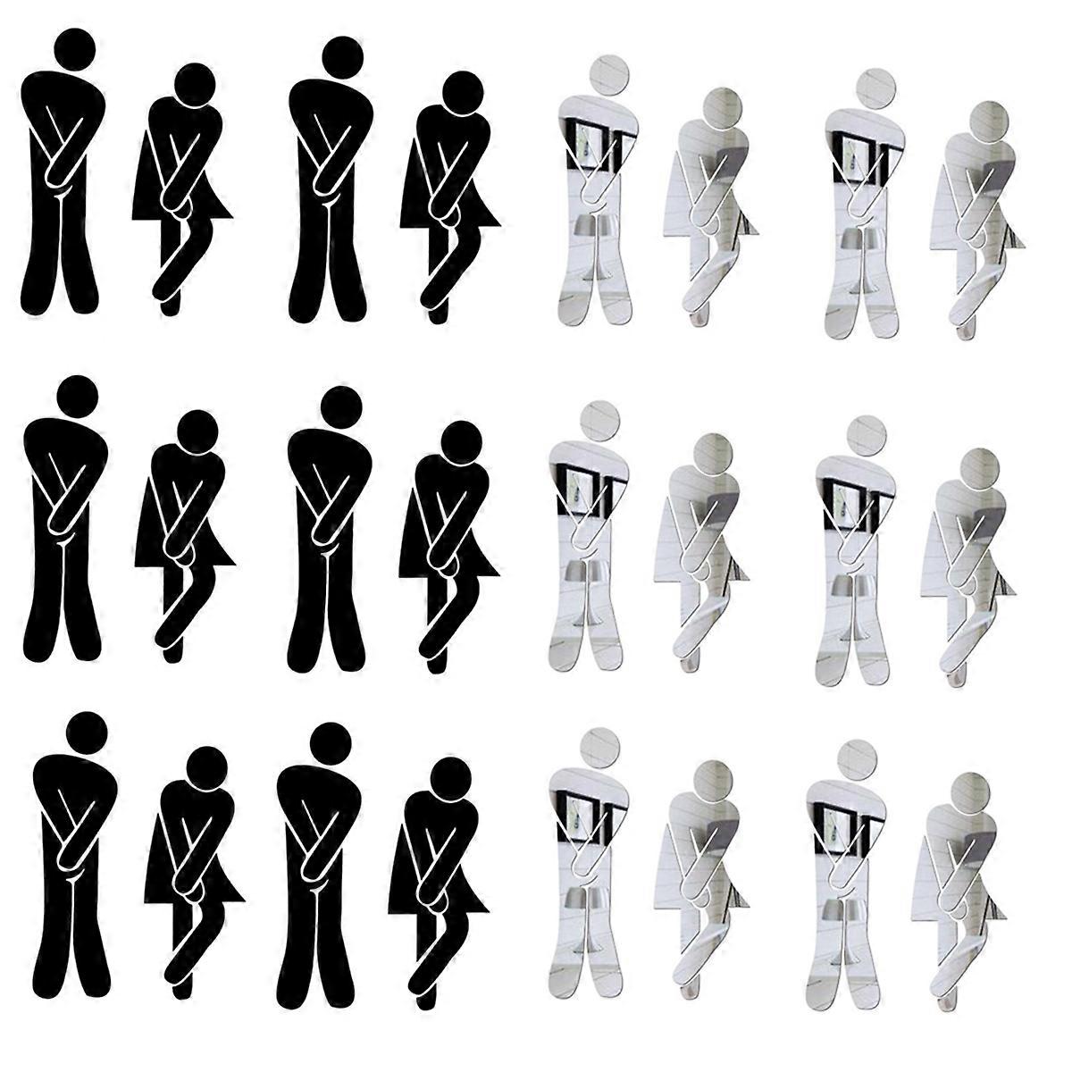 Removable Man Woman Washroom Toilet Bathroom WC Sign