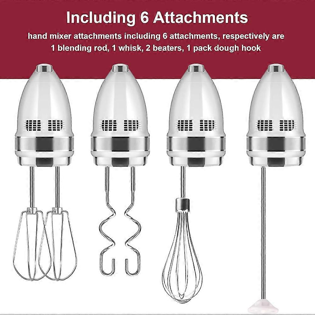 Hand Mixer Attachments Beater,Whisk,Blending Rod and Dough Hooks,