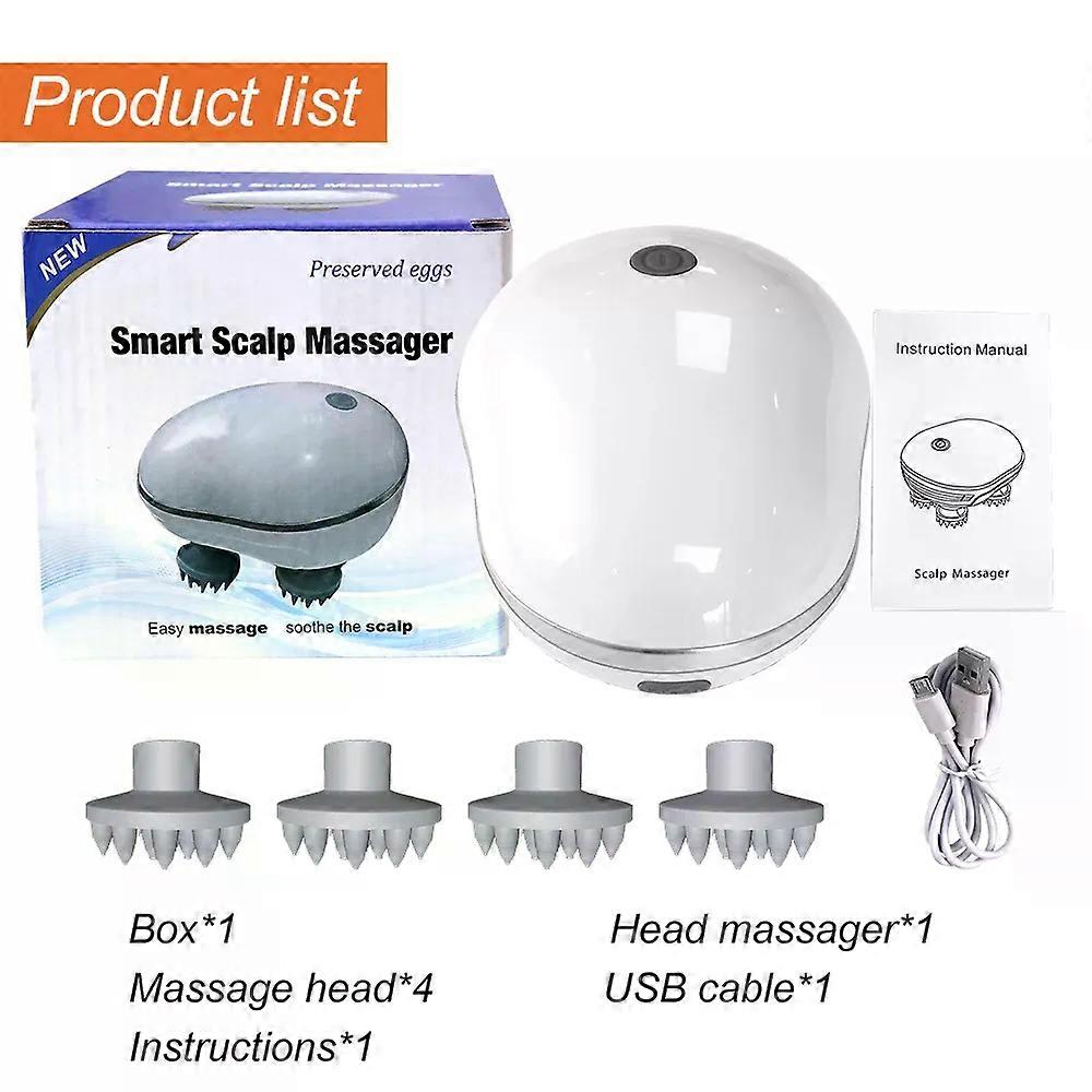 Head Massager with Adjustable Speed for Scalp Massage Red Light for Hair Care Soft Silicone for Deep Kneading of the Head